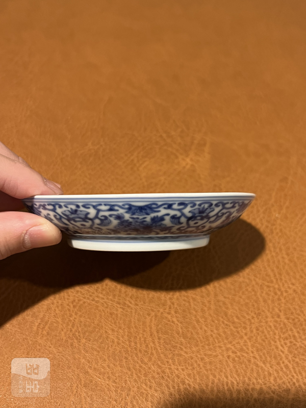 清雍正 青花贯套折枝花卉纹小碟 - 图4